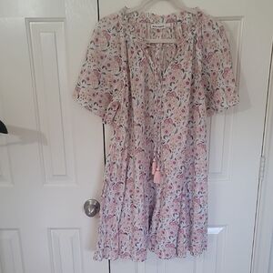 Roller Rabbit Pink and Cream Floral Tunic